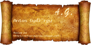 Antos György névjegykártya